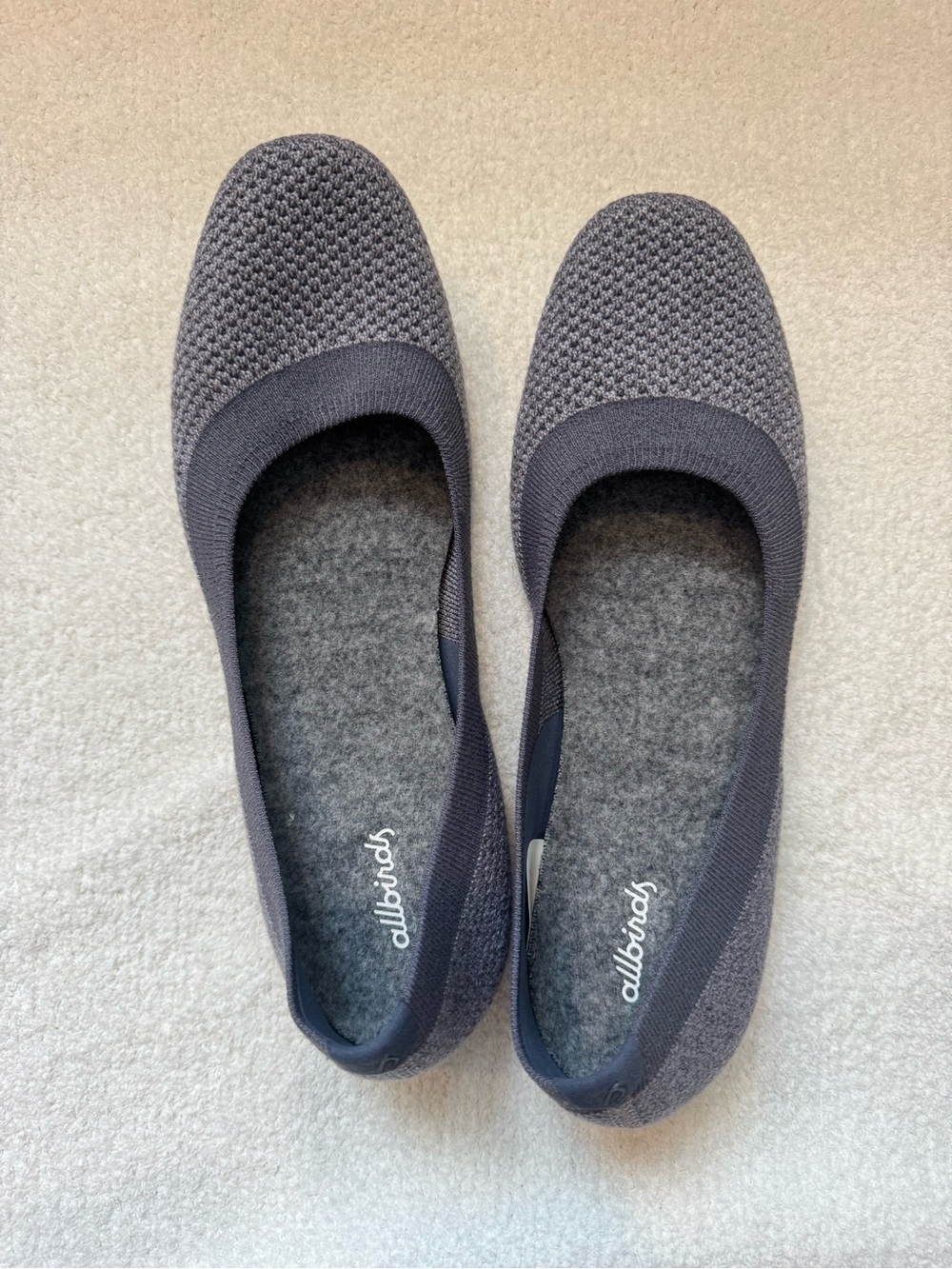 NWOT allbirds Women's Tree Breezer Charcoal Wool Flat